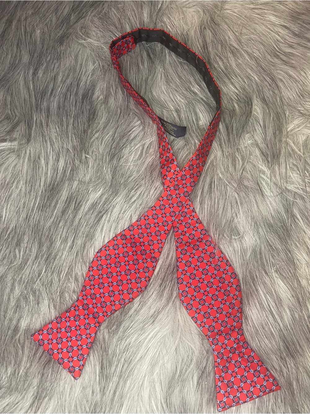 Brooks Brothers Red Geometric Self-Tie Bow Tie
